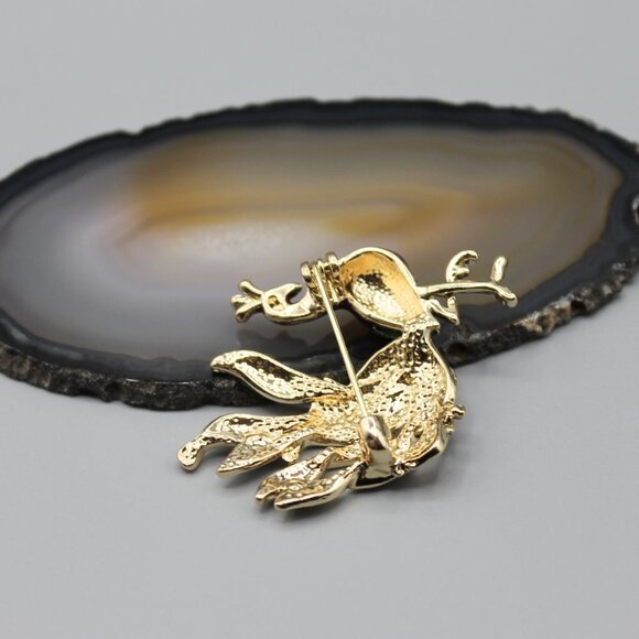 Peacock jewelry pin brooch elegant colorful yellow gold tone brand new beautiful - Picture 8 of 12